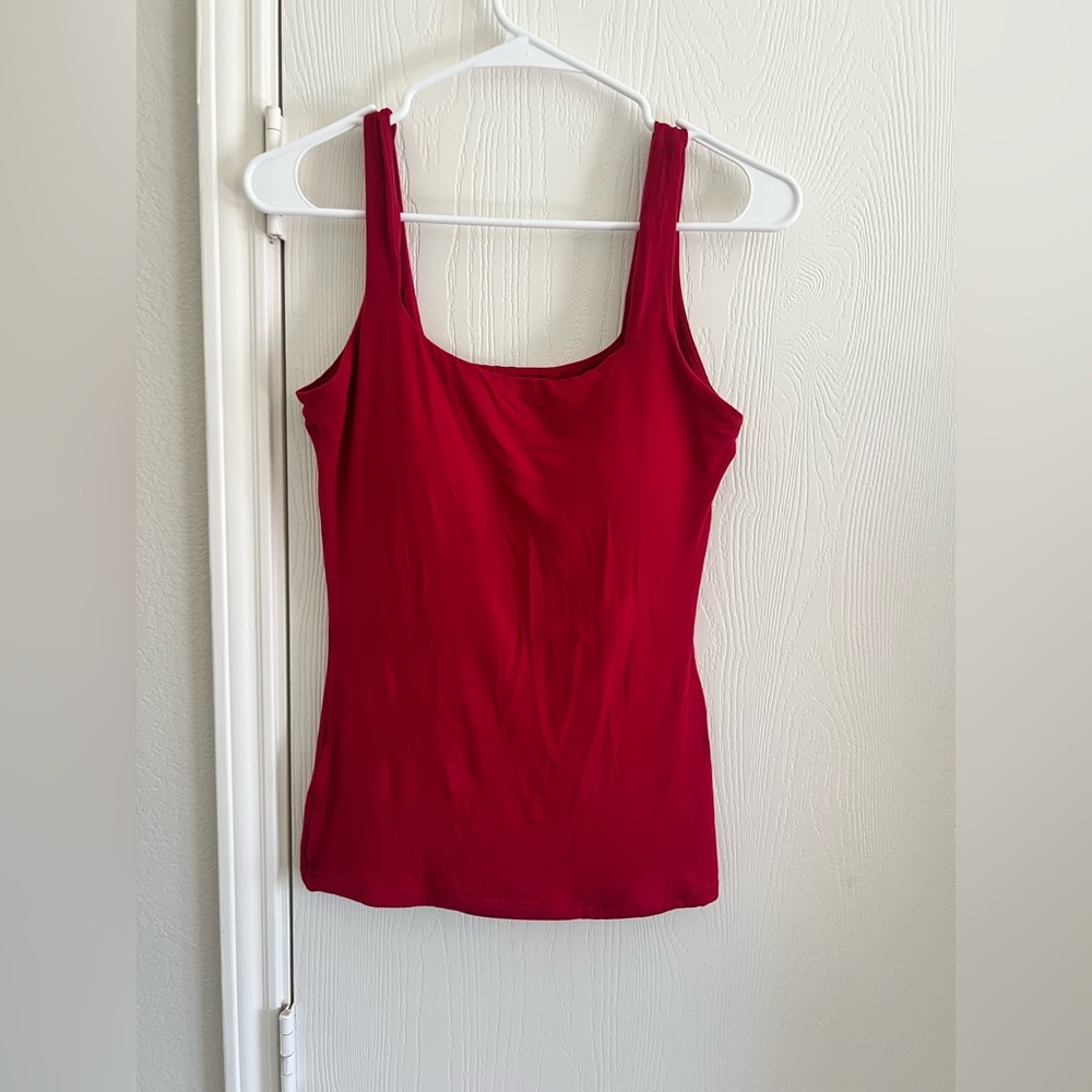 Klassy Network Red Tank Top with Built-in Bra